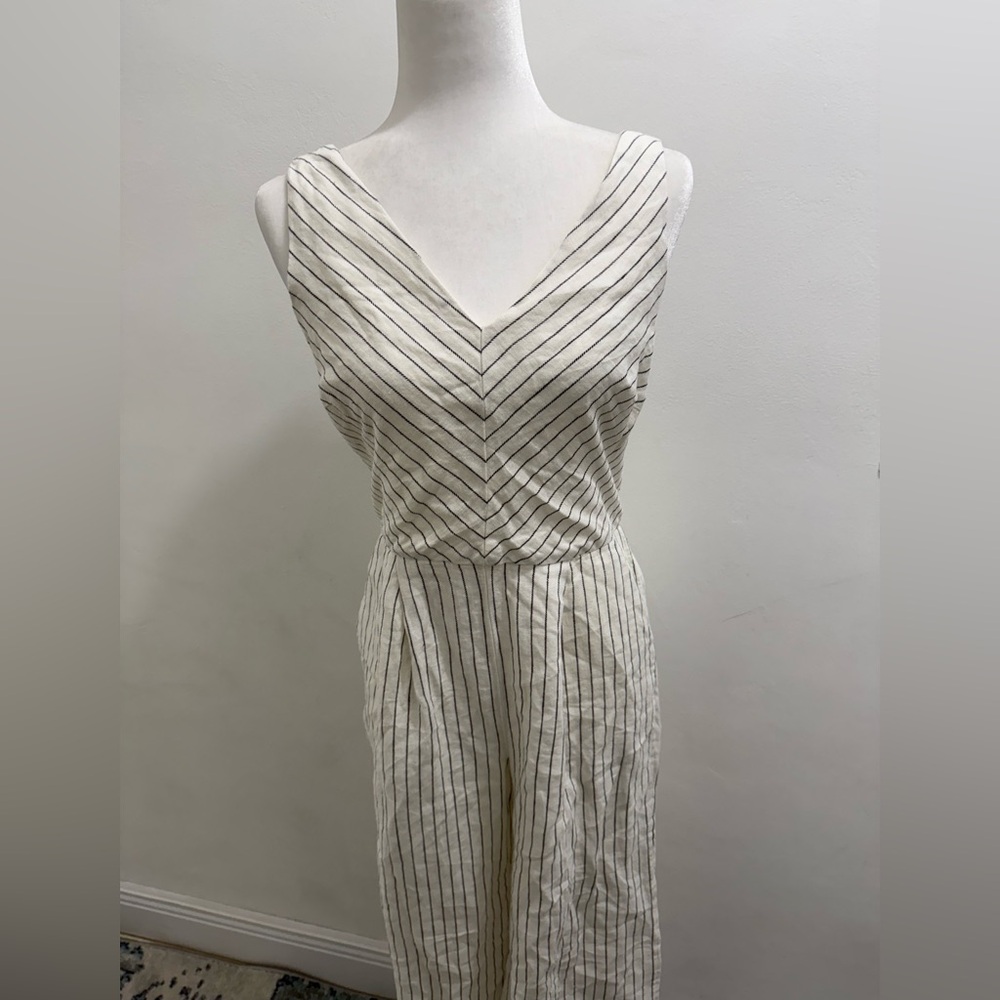 Rachel Zoe Linen Blend Sleeveless Cropped Jumpsuit Womens Size 4 EUC - Picture 4 of 8